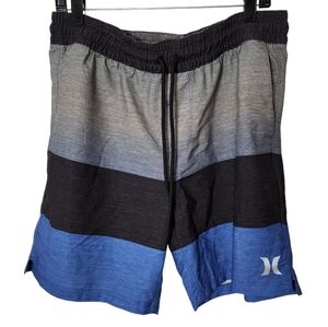 Hurley Mens Volley Swim Shorts Size Large Blue Colorblock‎
